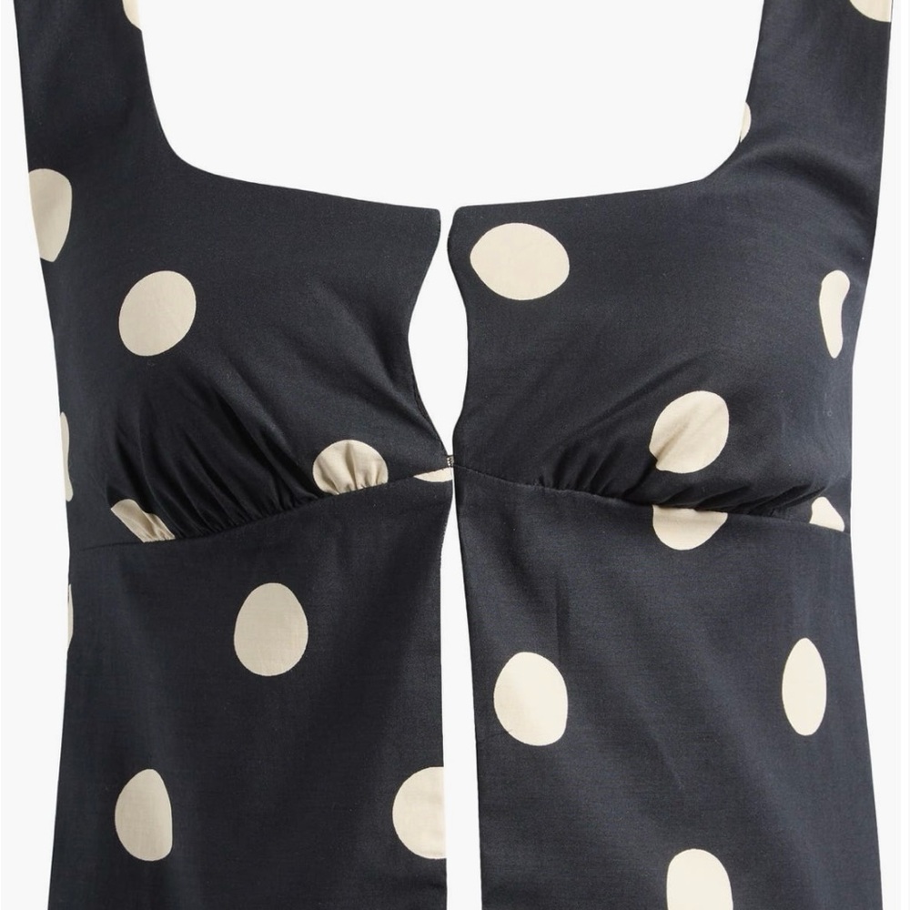 Reformation Jianna Tank - Black and White Polka Dot Crop Top NWT - Picture 3 of 4